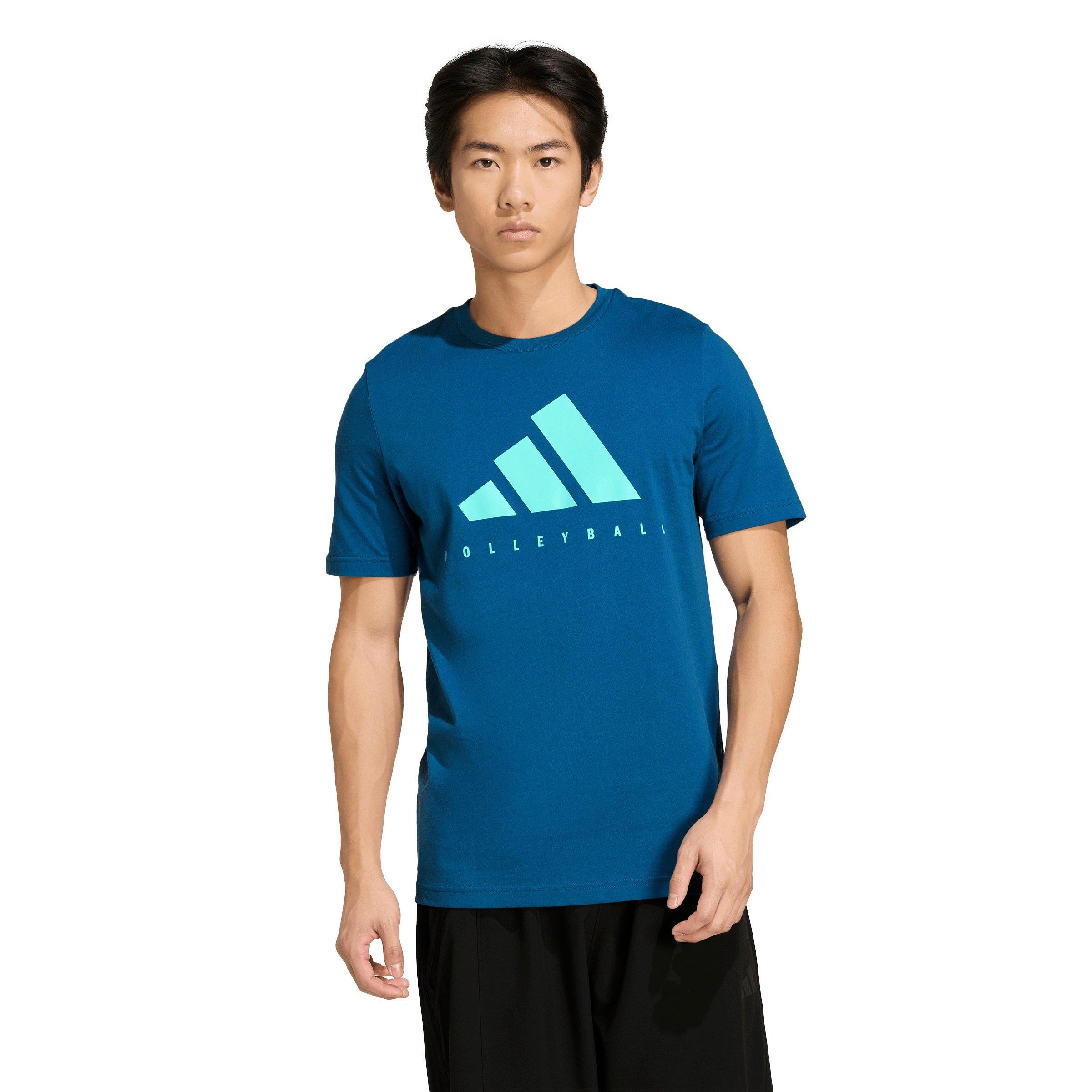adidas Mens Volleyball Category Logo Graphic TShirt  Blue